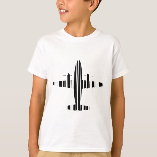 AIRPLANE BAR CODE Jetstream Barcode Muster Design T-Shirt (Vorderseite)