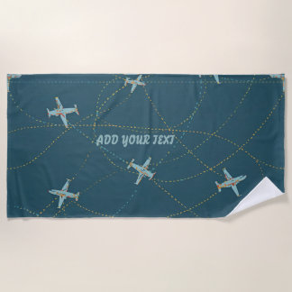 Airplane Beach Towel – Personalised with Your Text Strandtuch