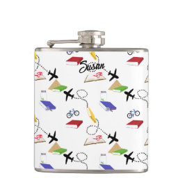 Airplane Bicycle Book Red Yellow Blue White Flachmann