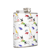 Airplane Bicycle Book Red Yellow Blue White Flachmann (Rechts)