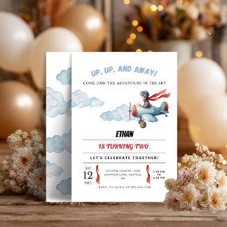 Airplane Birthday Invitation | Up Up and Away