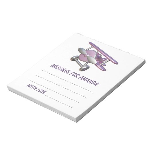 Airplane birthday time capsule message notizblock (Rotiert)