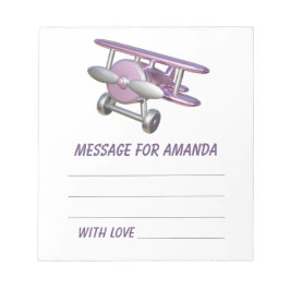 Airplane birthday time capsule message notizblock