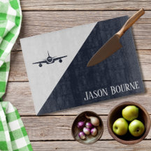 Airplane Blue and White Aviation Personalized