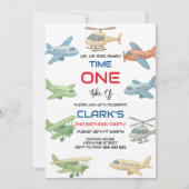 Airplane Boy 1. Geburtstag | Lustige Sky Theme Par Einladung (Vorderseite)