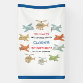 Airplane Boy 1st Birthday | Fun Sky Theme Party Banner (Vertikal)