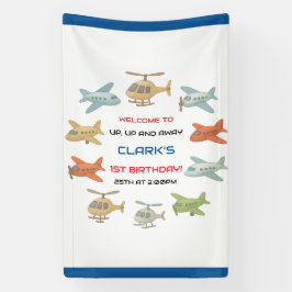Airplane Boy 1st Birthday | Fun Sky Theme Party Banner