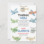 Airplane Boy 1st Birthday | Fun Sky Theme Party Dankeskarte (Vorderseite)