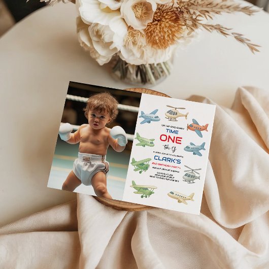 Airplane Boy 1st Birthday | Fun Sky Theme Party Einladung