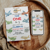 Airplane Boy 1st Birthday | Fun Sky Theme Party Einladung