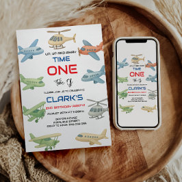 Airplane Boy 1st Birthday | Fun Sky Theme Party Einladung