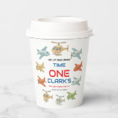 Airplane Boy 1st Birthday | Fun Sky Theme Party Pappbecher (Rückseite)