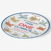 Airplane Boy 1st Birthday | Fun Sky Theme Party Pappteller (Schrägansicht)