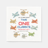 Airplane Boy 1st Birthday | Fun Sky Theme Party Serviette (Vorderseite)