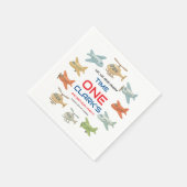 Airplane Boy 1st Birthday | Fun Sky Theme Party Serviette (Ecke)