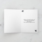 Airplane carries Christmas Tree Family Photo Funny Karte (Innenseite)