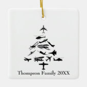 Airplane Christmas Tree Cool Aviation Pilot Custom Keramikornament (Vorderseite)