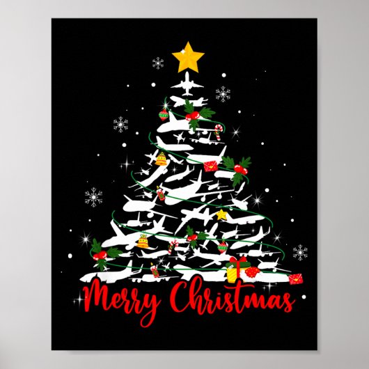 Airplane Christmas Tree Most Likely Lot Merry Chri Poster (Vorne)