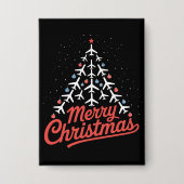 Airplane Christmas Tree Pilot Button (Vorderseite)