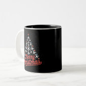 Airplane Christmas Tree Pilot Zweifarbige Tasse (Vorderseite Links)
