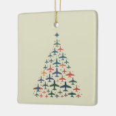 Airplane Christmas Tree Retro Pilot Flying Flight  Keramikornament (Links)