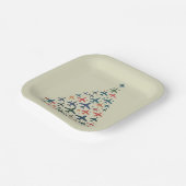 Airplane Christmas Tree Retro Pilot Flying Flight  Pappteller (Gewinkelt)