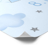 Airplane Clouds Baby Dusche Willkommen Poster (Ecke)