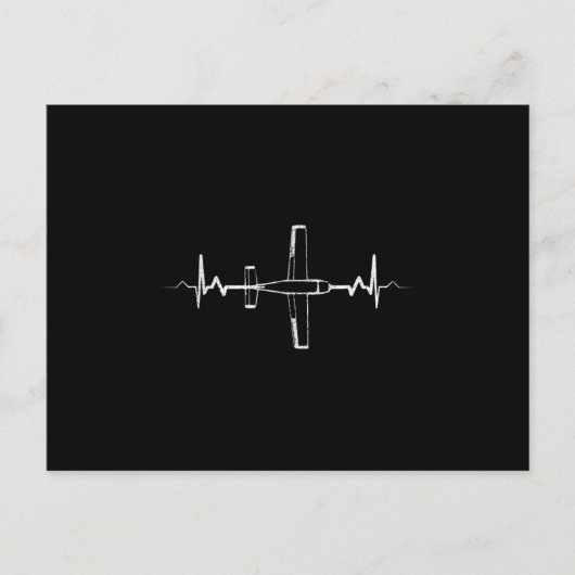 Airplane Heartbeat Pilot Aviation RC Model Flight Ankündigungspostkarte (Vorderseite)