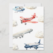 Airplane Junge 4. Geburtstag  Einladung (Rückseite)