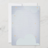 Airplane Lion Clouds Dots Virtual Baby Dusche Einladung (Rückseite)