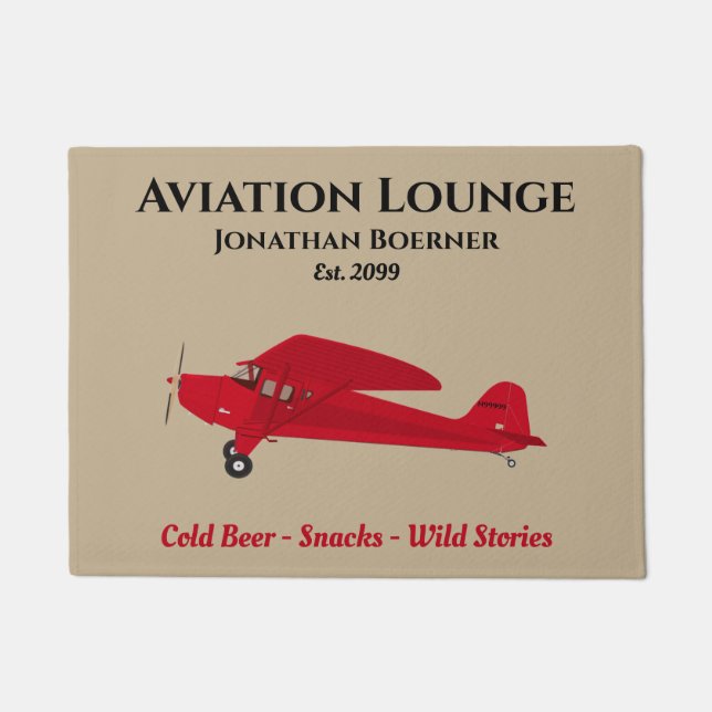 Airplane Lounge Pub Man Cave Door Mats Rugs Fußmatte (Vorderseite)