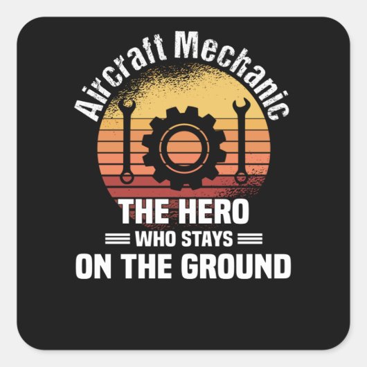 Airplane Mechanic Aircraft Engineer Engineer Quadratischer Aufkleber (Vorderseite)