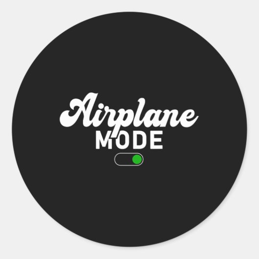 Airplane Mode On Funny Vacation Summer  Runder Aufkleber (Vorderseite)