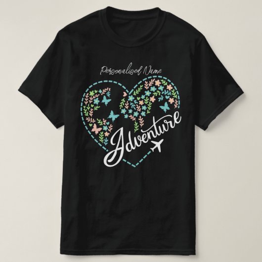 Airplane Mode Women Love Heart Graphic Adventure  T-Shirt (Design vorne)