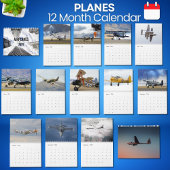 Airplane  Photo Pilot Aviator Fun Simple 12 Month Kalender