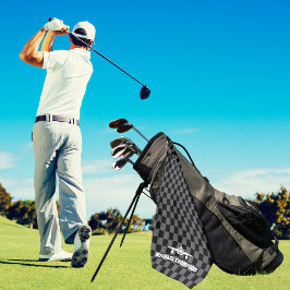 Airplane Pilot Captain Modern Black and White  Golfhandtuch