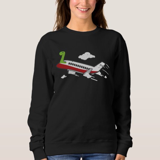 Airplane Pilot  Dinosaur On An Airplane Sweatshirt (Vorderseite)