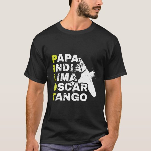 Airplane Pilot Phonetic Alphabet Papa India Lima O T-Shirt (Vorderseite)