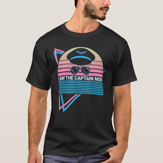 Airplane Pilot Plane Aviation Retro I Am The Capta T-Shirt (Vorderseite)