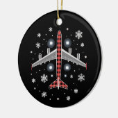 Airplane Plaid Christmas Pilot Keramik Ornament (Links)