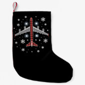 Airplane Plaid Christmas Pilot Kleiner Weihnachtsstrumpf (Vorderseite)