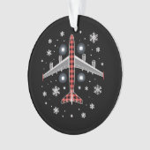 Airplane Plaid Christmas Pilot Ornament (Vorderseite)