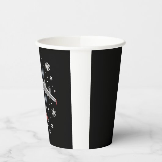 Airplane Plaid Christmas Pilot Pappbecher (Links)