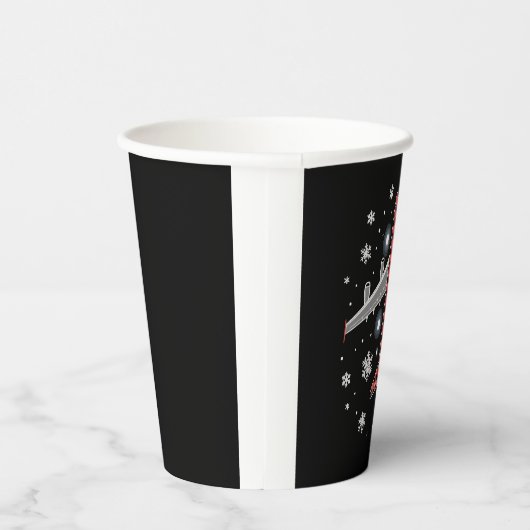 Airplane Plaid Christmas Pilot Pappbecher (Rechts)