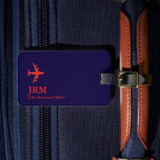 Airplane Red Airline Aviation Monogrammed  Gepäckanhänger