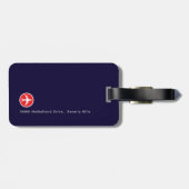 Airplane Red Blue Travel Jet Gepäck Tag Gepäckanhänger (Rückseite horizontal)