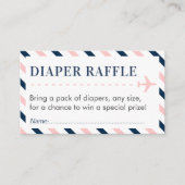 Airplane Reisediaper Raffle Ticket Baby Dusche Begleitkarte (Vorderseite)