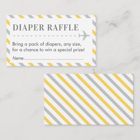 Airplane Reisediaper Raffle Ticket Baby Dusche Begleitkarte (Vorne/Hinten)