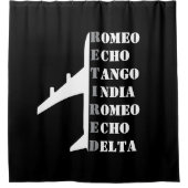 Airplane Retired Nato Phonetic Alphabet Aviation Duschvorhang (Vorderseite)
