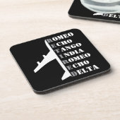 Airplane Retired Nato Phonetic Alphabet Aviation Getränkeuntersetzer (Linke Seite)